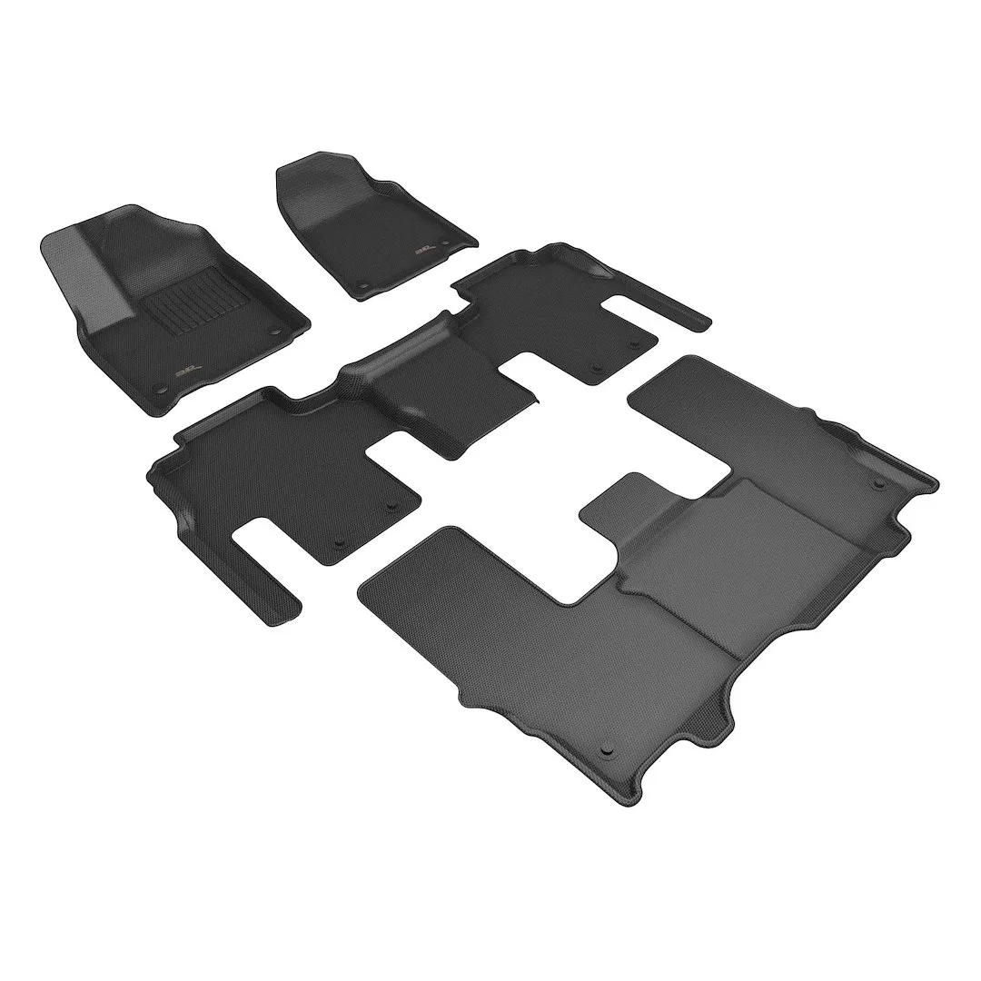 L1JP02801509 – 3D MATS/U-AC Floor Liner, Black Custom Fit Raised Edge Thermoplastic Rubber Of Carbon Fiber Texture 4 ...